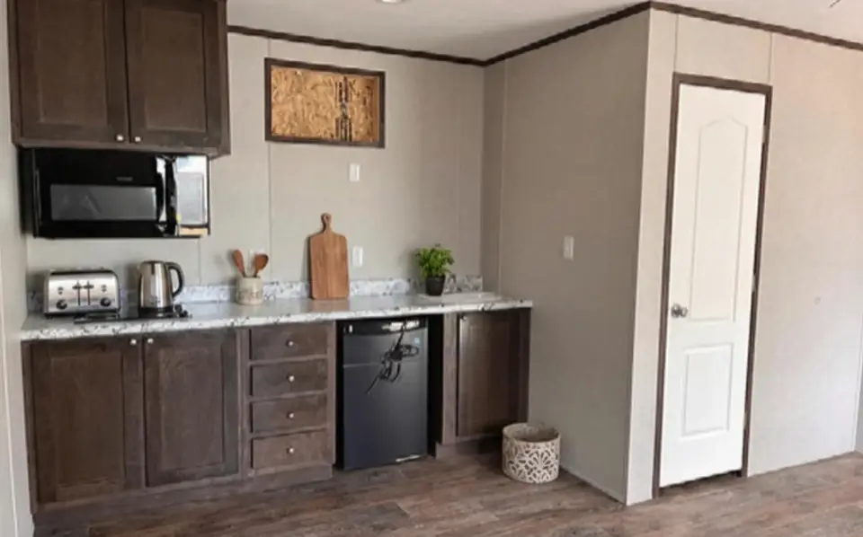 Kitchenette of a 16×60 4-suite kitchenette unit