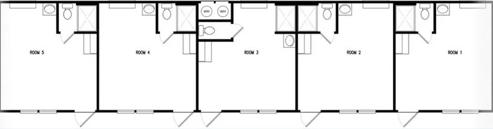 Floor plan of the 16×76 5-room sleeper unit